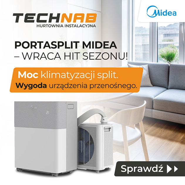 Midea PortaSplit 3,5 kW dostępny ponownie w sieci Technab